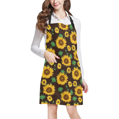 Sunflower Pattern Print Design SF01 Apron with Pocket