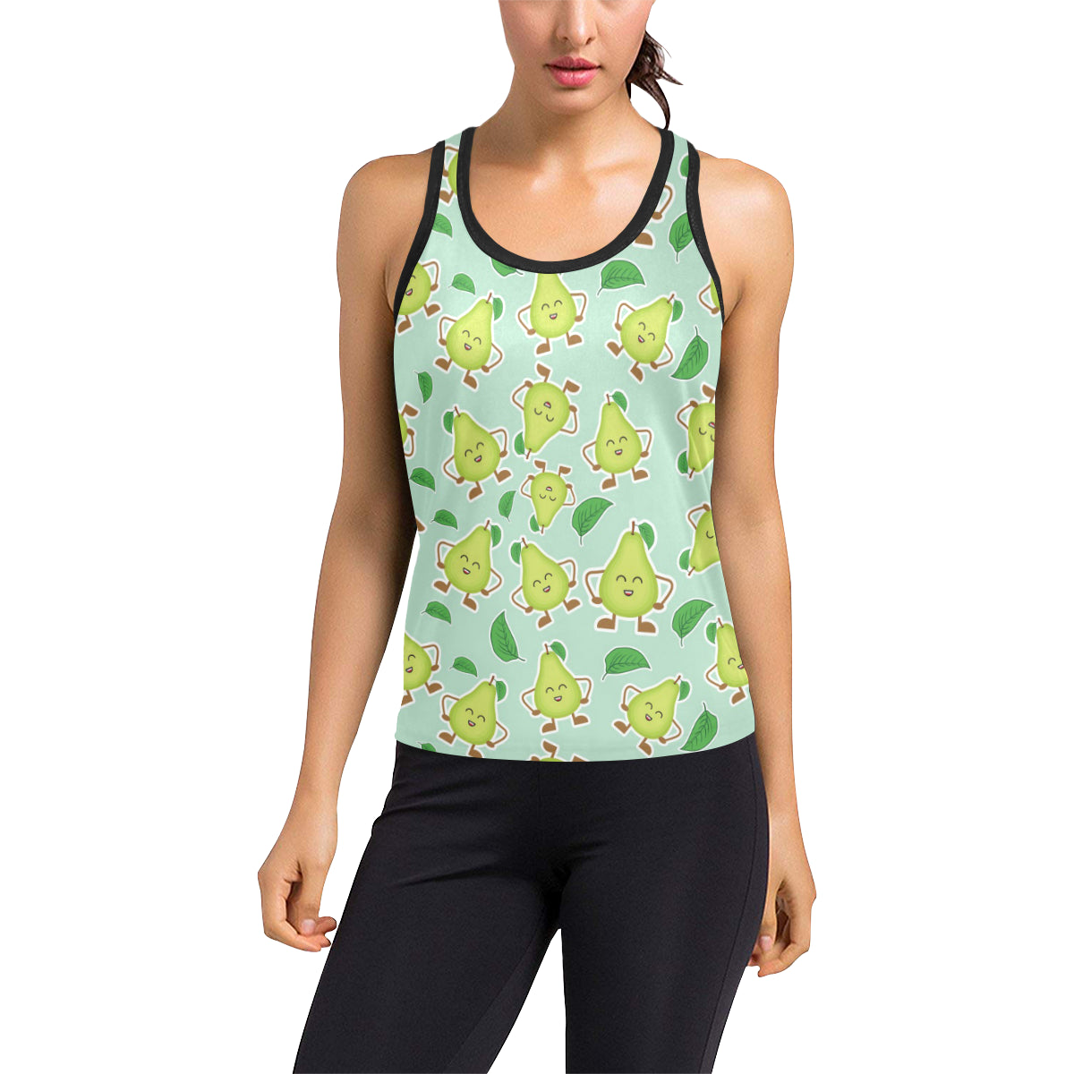 Avocado Pattern Print Design AC011 Women's Racerback Tank Top