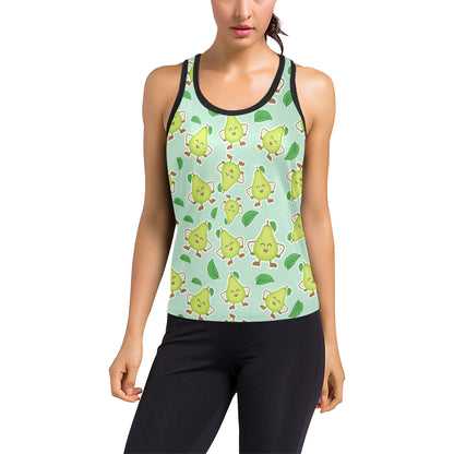 Avocado Pattern Print Design AC011 Women's Racerback Tank Top