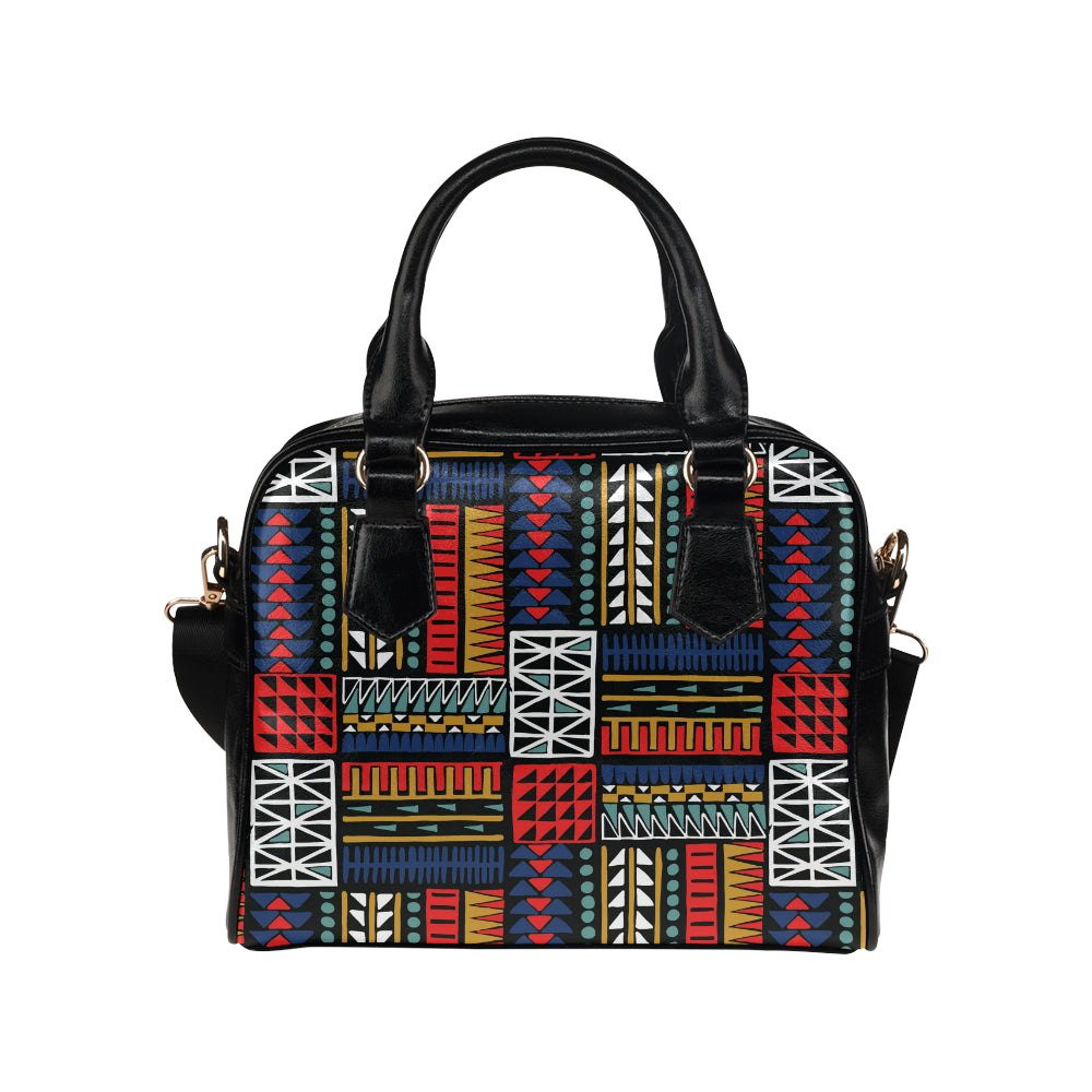 Kente Pattern Print Design 02 Shoulder Handbag