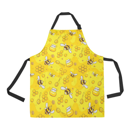 Bee Pattern Print Design BEE01 Apron with Pocket