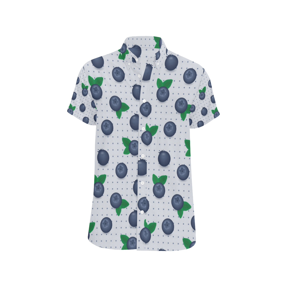 Blueberry Pattern Print Design BB02 Men's Short Sleeve Button Up Shirt