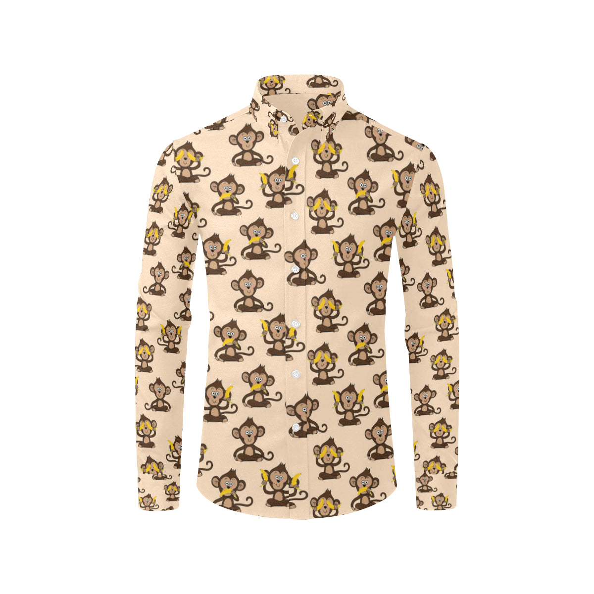 Monkey Pattern Print Design 03 Men's Long Sleeve Shirt