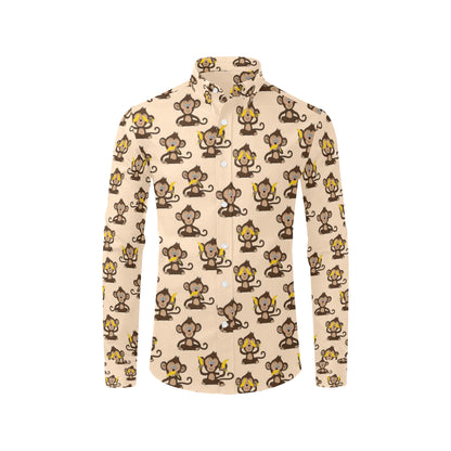 Monkey Pattern Print Design 03 Men's Long Sleeve Shirt