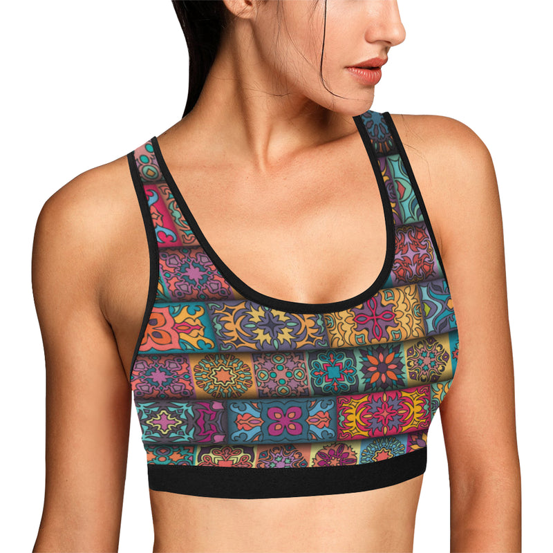 Mandala Style Design Print Sports Bra