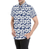 Hibiscus Pattern Print Design HB013 Men's Short Sleeve Button Up Shirt