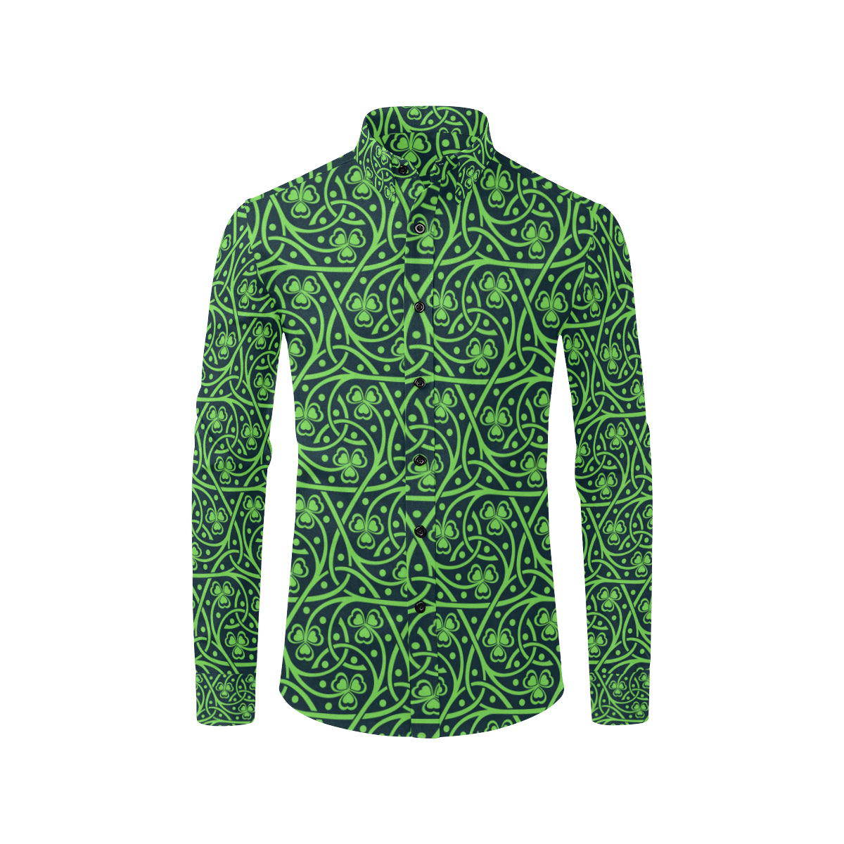 Shamrock Themed Print Men's Long Sleeve Shirt