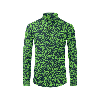 Shamrock Themed Print Men's Long Sleeve Shirt