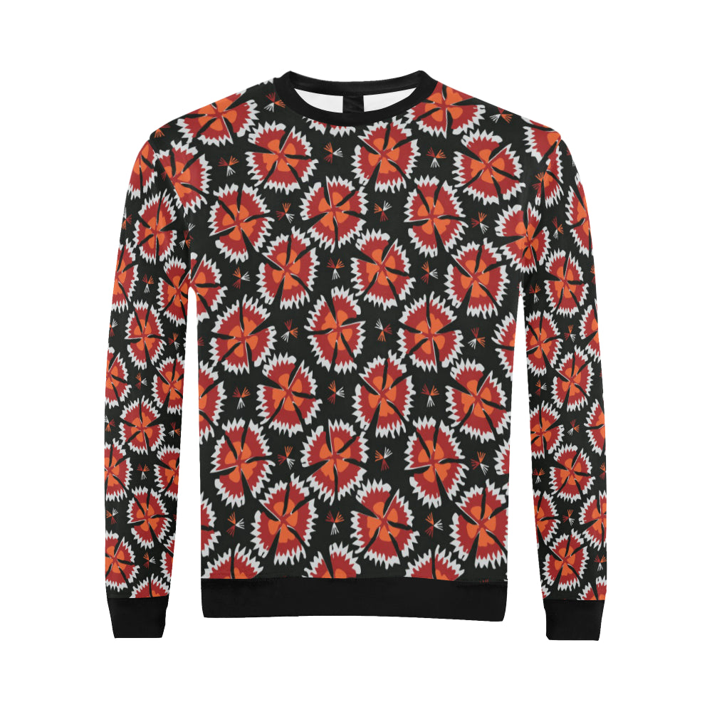 Carnations Pattern Print Design CN03 Men Long Sleeve Sweatshirt