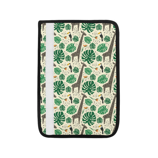 Rainforest Giraffe Pattern Print Design A02 Car Seat Belt Cover