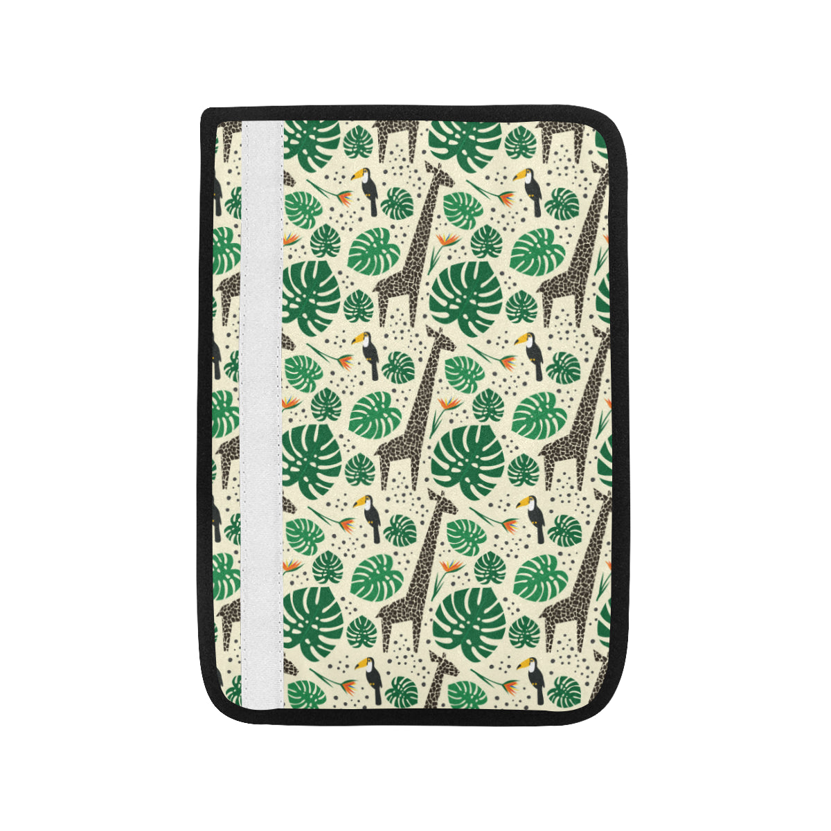 Rainforest Giraffe Pattern Print Design A02 Car Seat Belt Cover