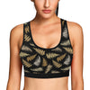 Fern Leave Bright Print Pattern Sports Bra