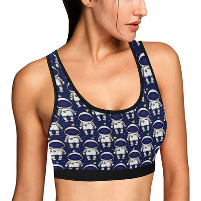 Astronaut Pattern Print Design 01 Sports Bra