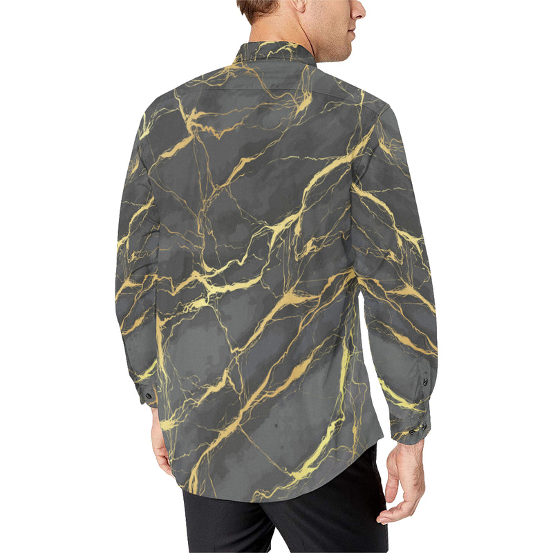 Marble Pattern Print Design 02 Men's Long Sleeve Shirt