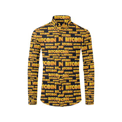 Bitcoin Pattern Print Design DO03 Men's Long Sleeve Shirt