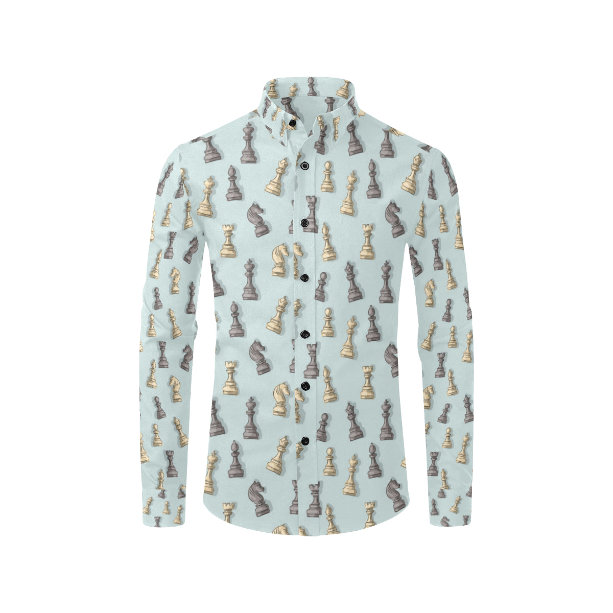 Chess Pattern Print Design 02 Men's Long Sleeve Shirt