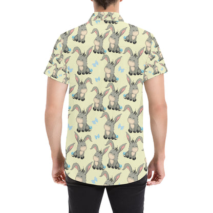 Donkey Baby Pattern Print Design 02 Men's Short Sleeve Button Up Shirt