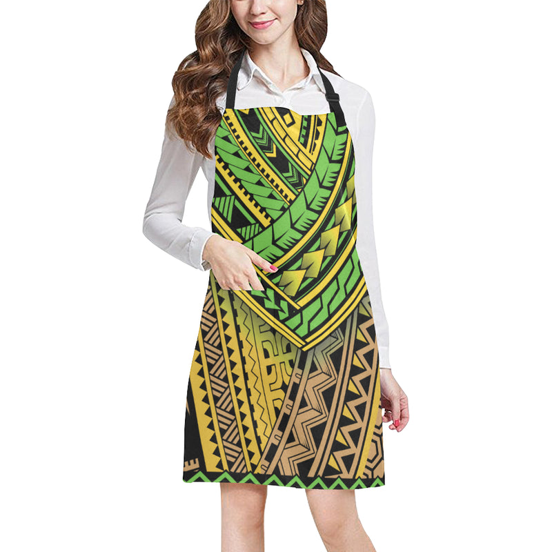 Polynesian Tribal Color Apron with Pocket