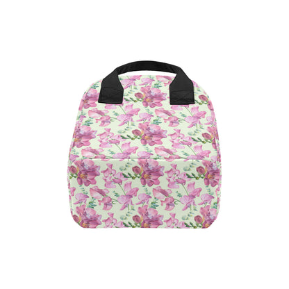 Peony Pattern Print Design PE011 Insulated Lunch Bag