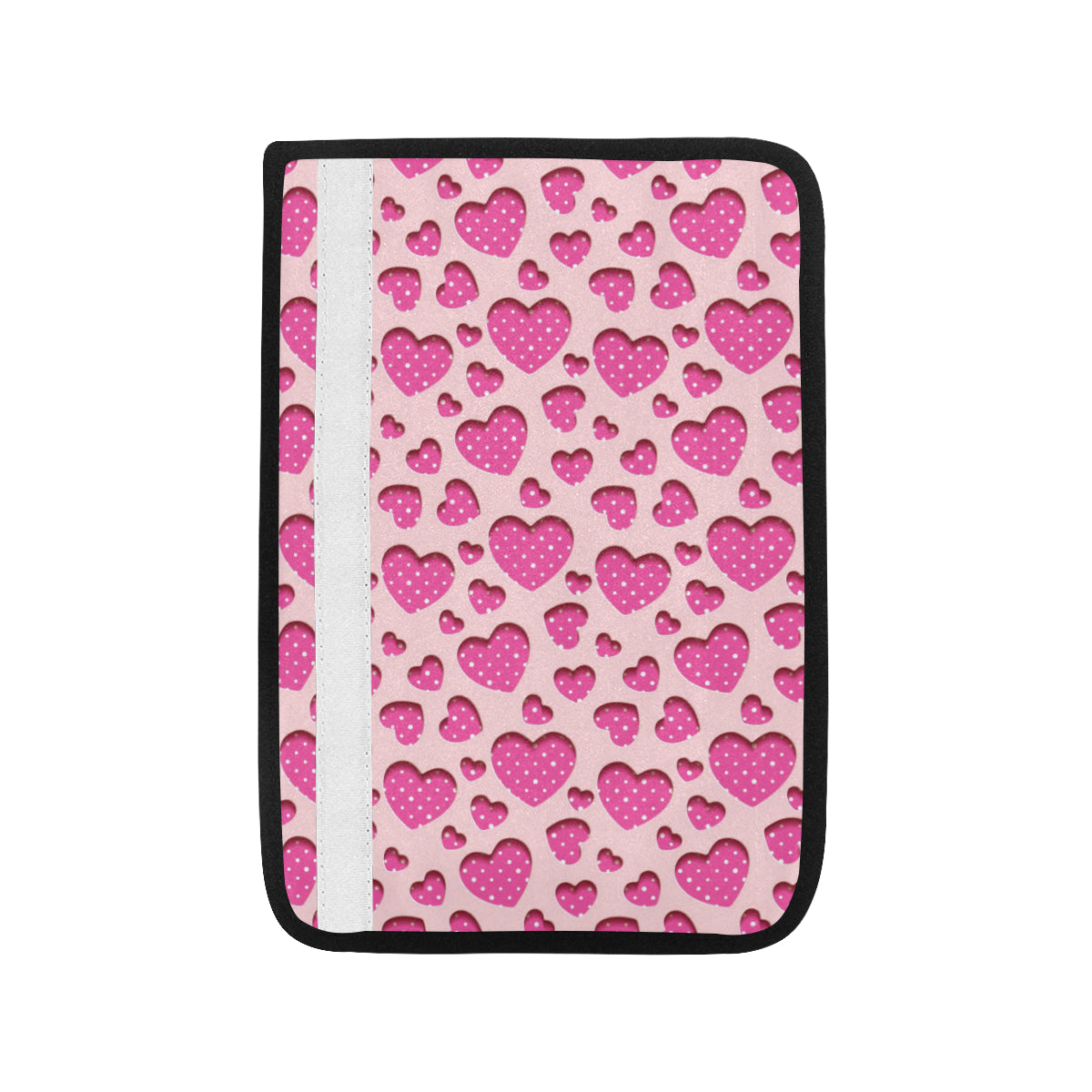 Heart Pink Pattern Print Design HE06 Car Seat Belt Cover