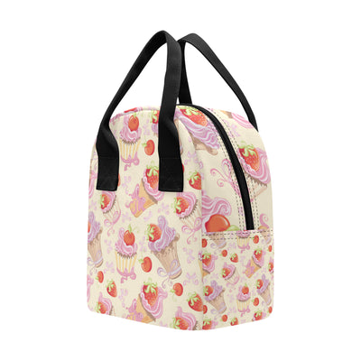 Strawberry Pink CupCake Insulated Lunch Bag