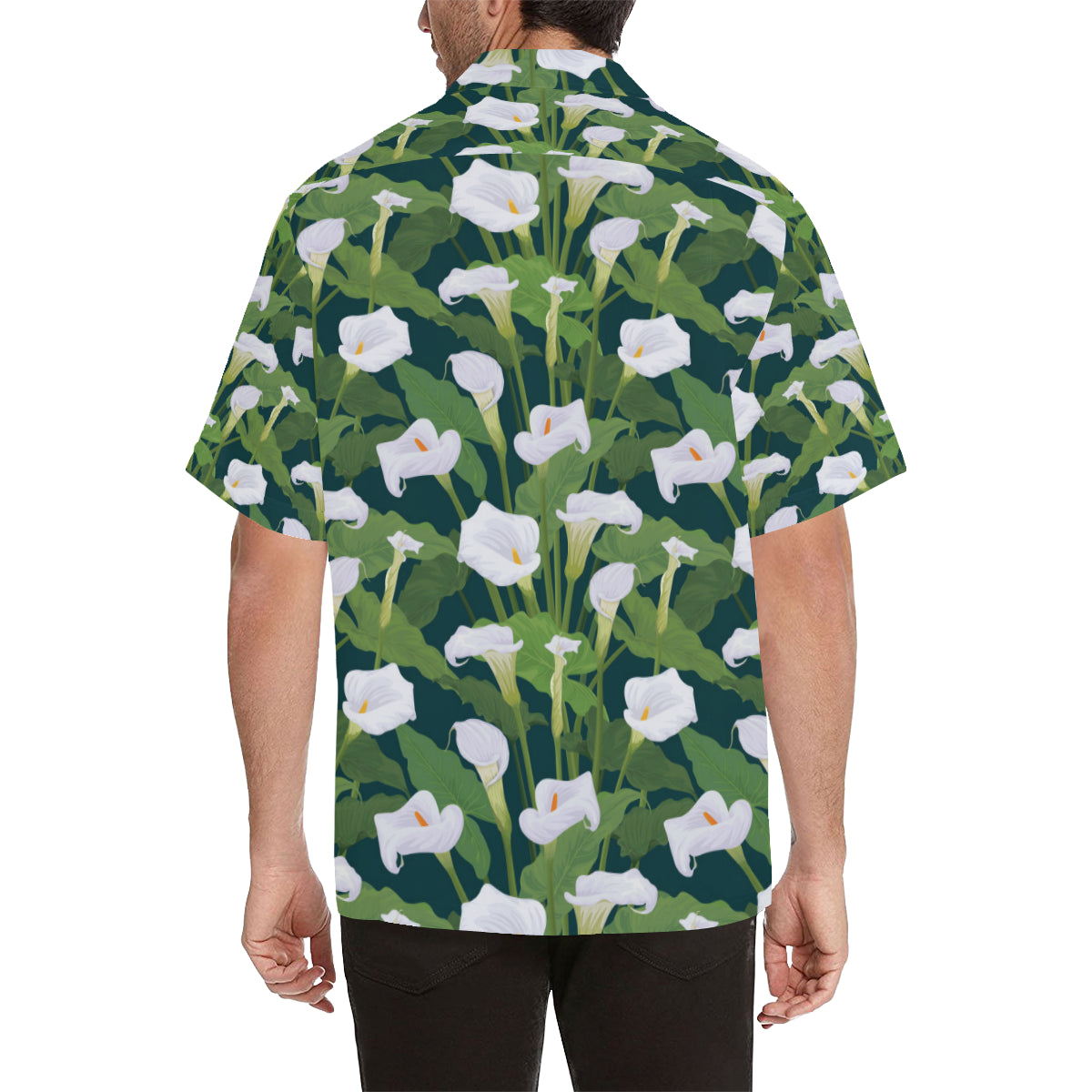 Lily Pattern Print Design 04 Men's Hawaiian Shirt