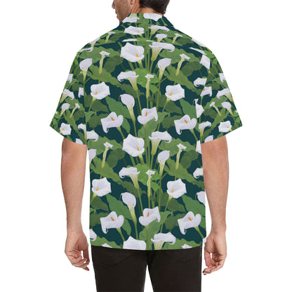 Lily Pattern Print Design 04 Men's Hawaiian Shirt