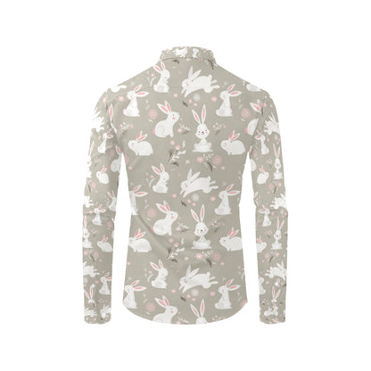Rabbit Pattern Print Design RB03 Men's Long Sleeve Shirt