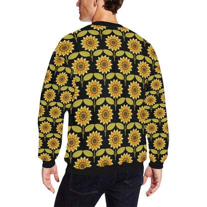 Sunflower Pattern Print Design SF015 Men Long Sleeve Sweatshirt
