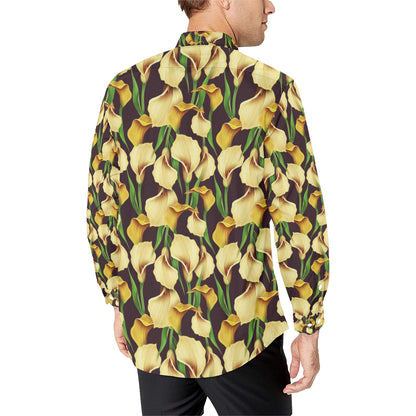 Lily Pattern Print Design LY013 Men's Long Sleeve Shirt