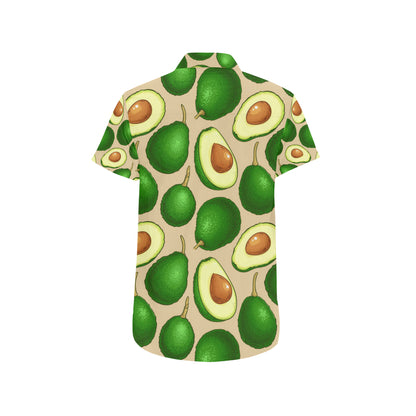 Avocado Pattern Print Design AC010 Men's Short Sleeve Button Up Shirt