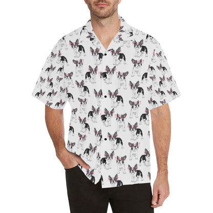 Boston Terrier Pattern Print Design 03 Men's Hawaiian Shirt