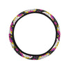 sugar skull Floral Pattern Steering Wheel Cover with Elastic Edge