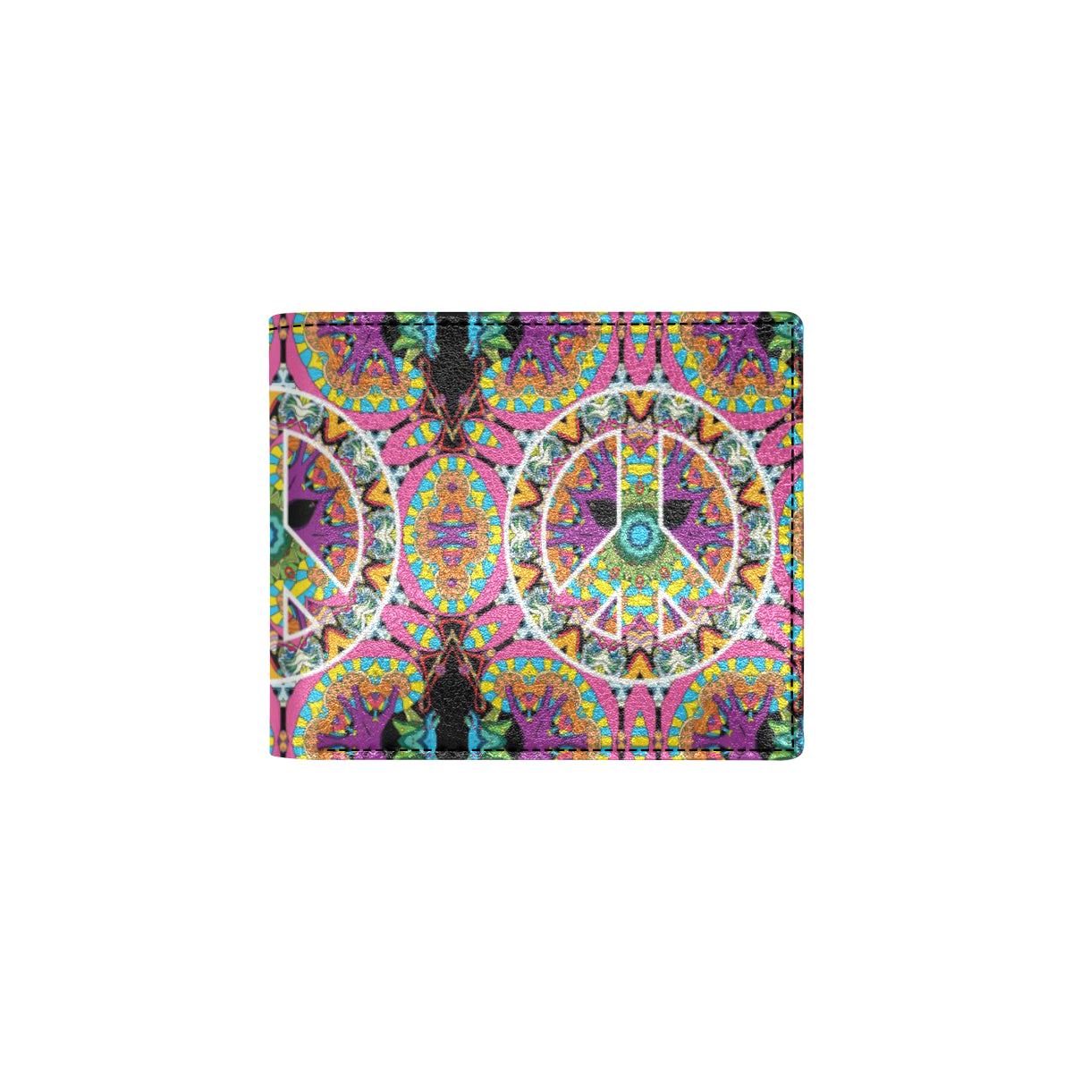 Peace Sign Pattern Print Design A03 Men's ID Card Wallet