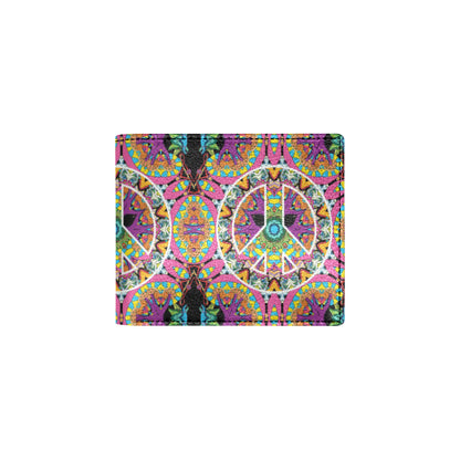 Peace Sign Pattern Print Design A03 Men's ID Card Wallet