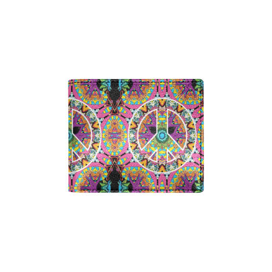 Peace Sign Pattern Print Design A03 Men's ID Card Wallet