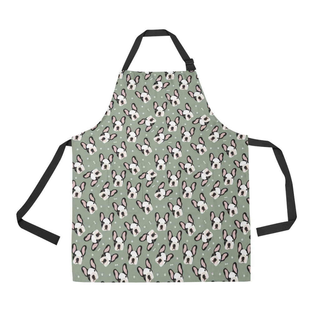 Boston Terrier Pattern Print Design 05 Apron with Pocket