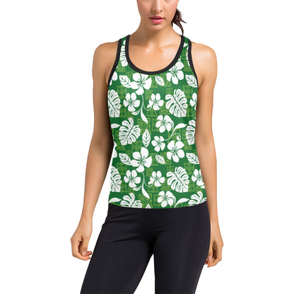 Hawaiian Themed Pattern Print Design H016 Women's Racerback Tank Top