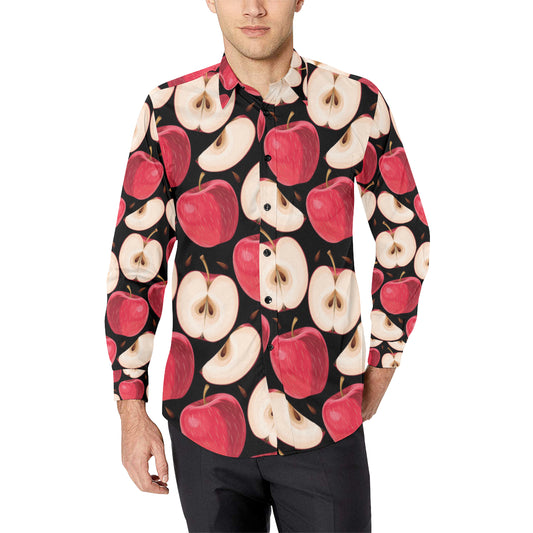 Apple Pattern Print Design AP02 Men's Long Sleeve Shirt