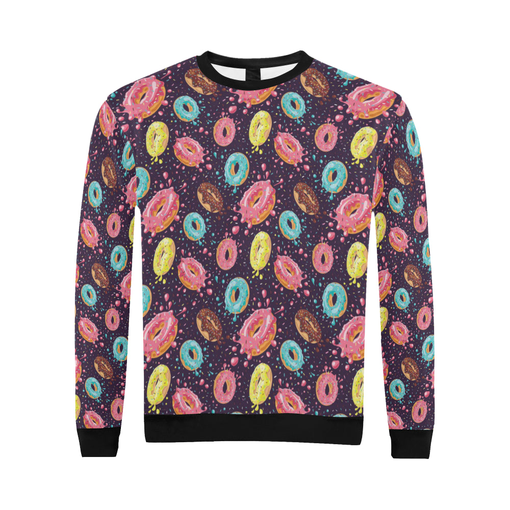 Donut Pattern Print Design DN03 Men Long Sleeve Sweatshirt