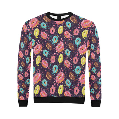 Donut Pattern Print Design DN03 Men Long Sleeve Sweatshirt