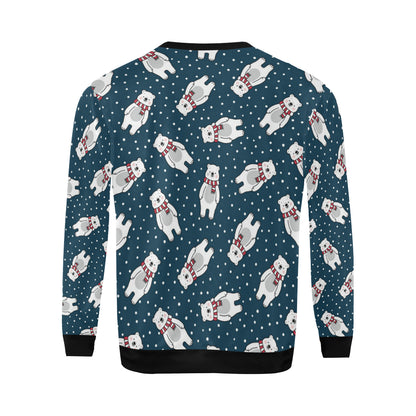 Polar Bear Pattern Print Design PB05 Men Long Sleeve Sweatshirt