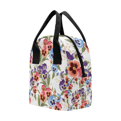 Pansy Pattern Print Design PS06 Insulated Lunch Bag