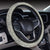 Damask Grey Elegant Print Pattern Steering Wheel Cover with Elastic Edge