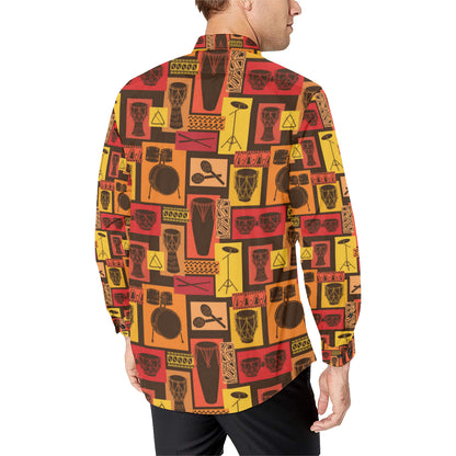 Percussion Pattern Print Design 02 Men's Long Sleeve Shirt