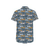 Dachshund Pattern Print Design 012 Men's Short Sleeve Button Up Shirt