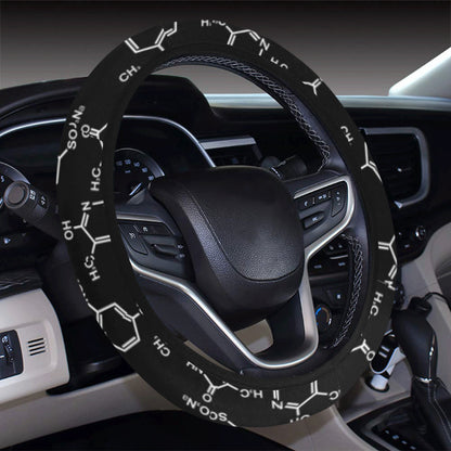 Chemical Pattern Print Design 02 Steering Wheel Cover with Elastic Edge