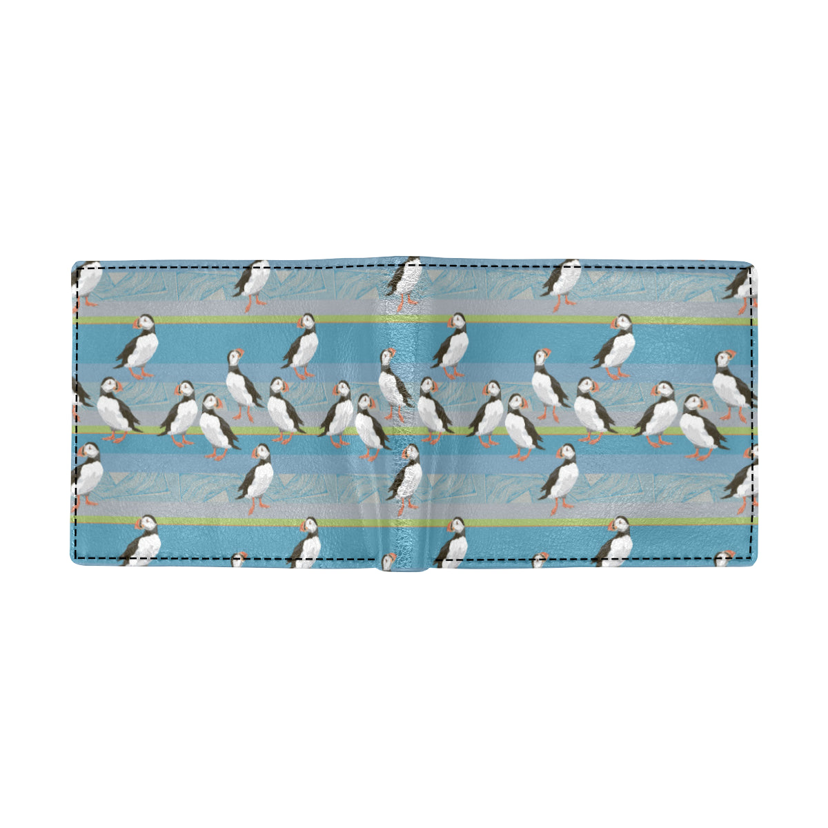 Puffin Pattern Print Design A01 Men's ID Card Wallet