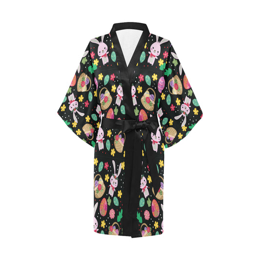 Easter Eggs Pattern Print Design RB05 Women Kimono Robe