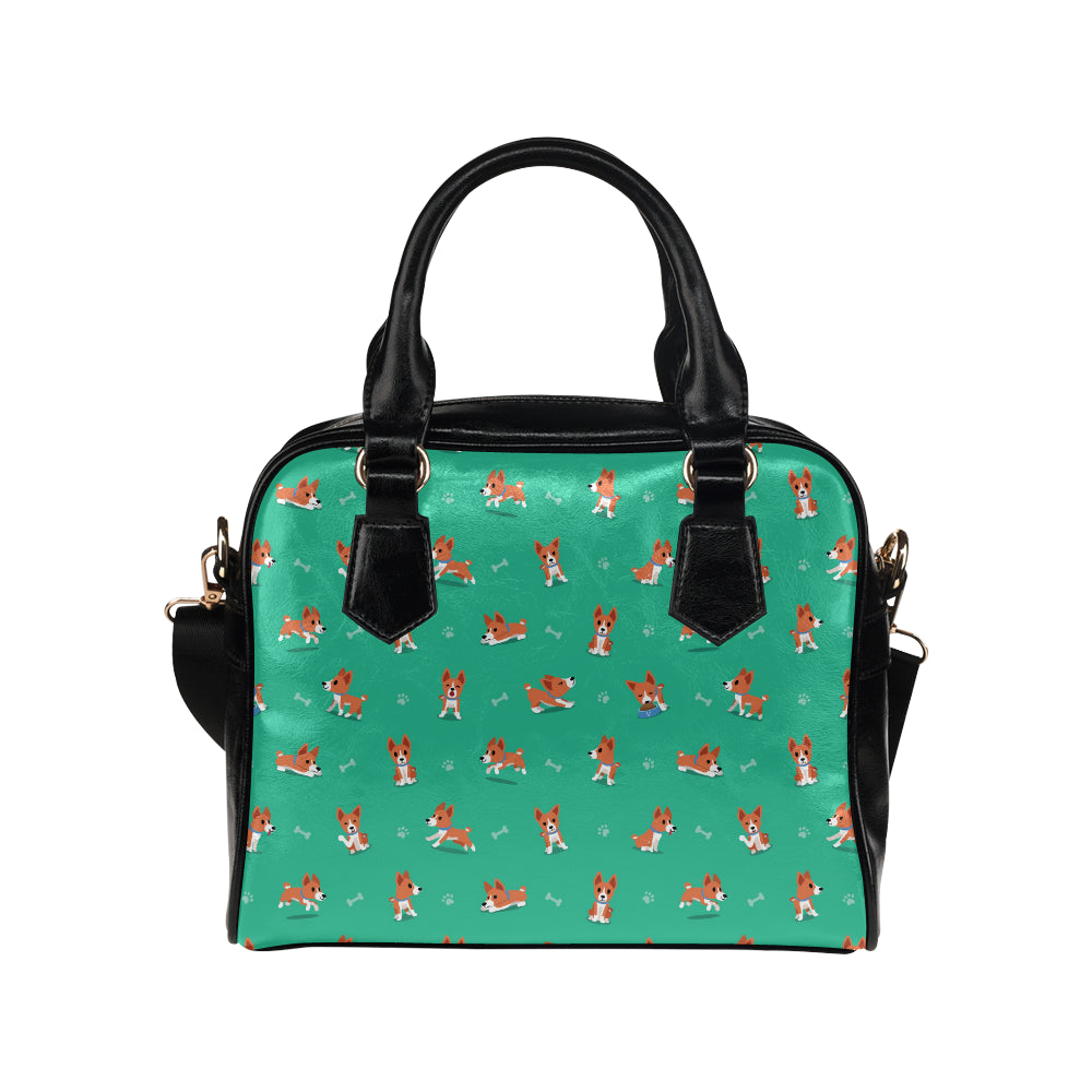 Basenji Pattern Print Design 02 Shoulder Handbag